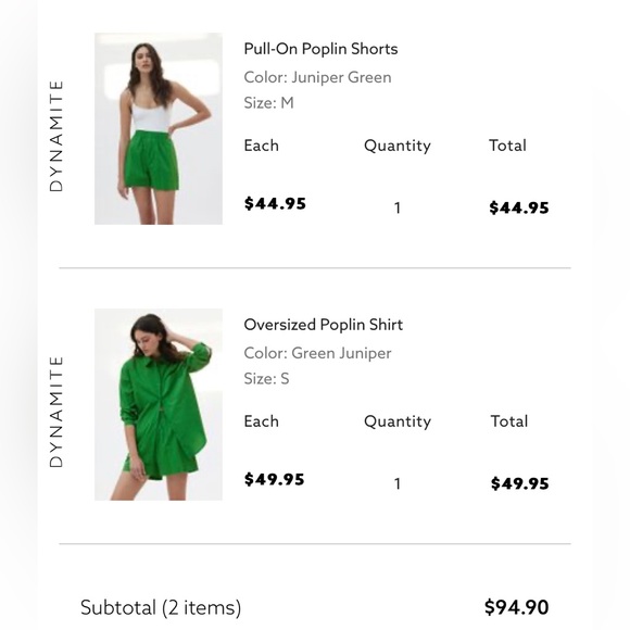 BNWT Dynamite Matching Short Set - Picture 1 of 3